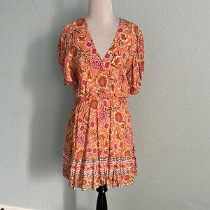 Women’s Magnolia Orange Pink Sundress small